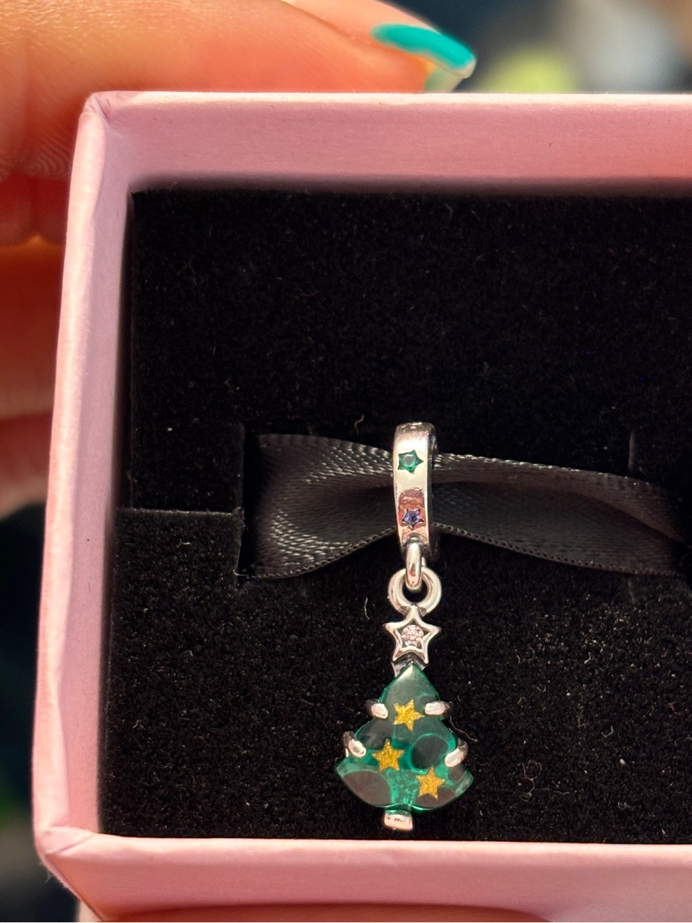 Pandora Murano Christmas tree dangle charm
